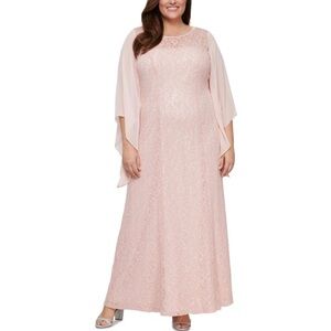 NWT Blush Pink Maxi Lace Dress - plus size